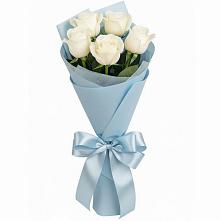 Букет 5 Белых роз Проуд в Ищёрской