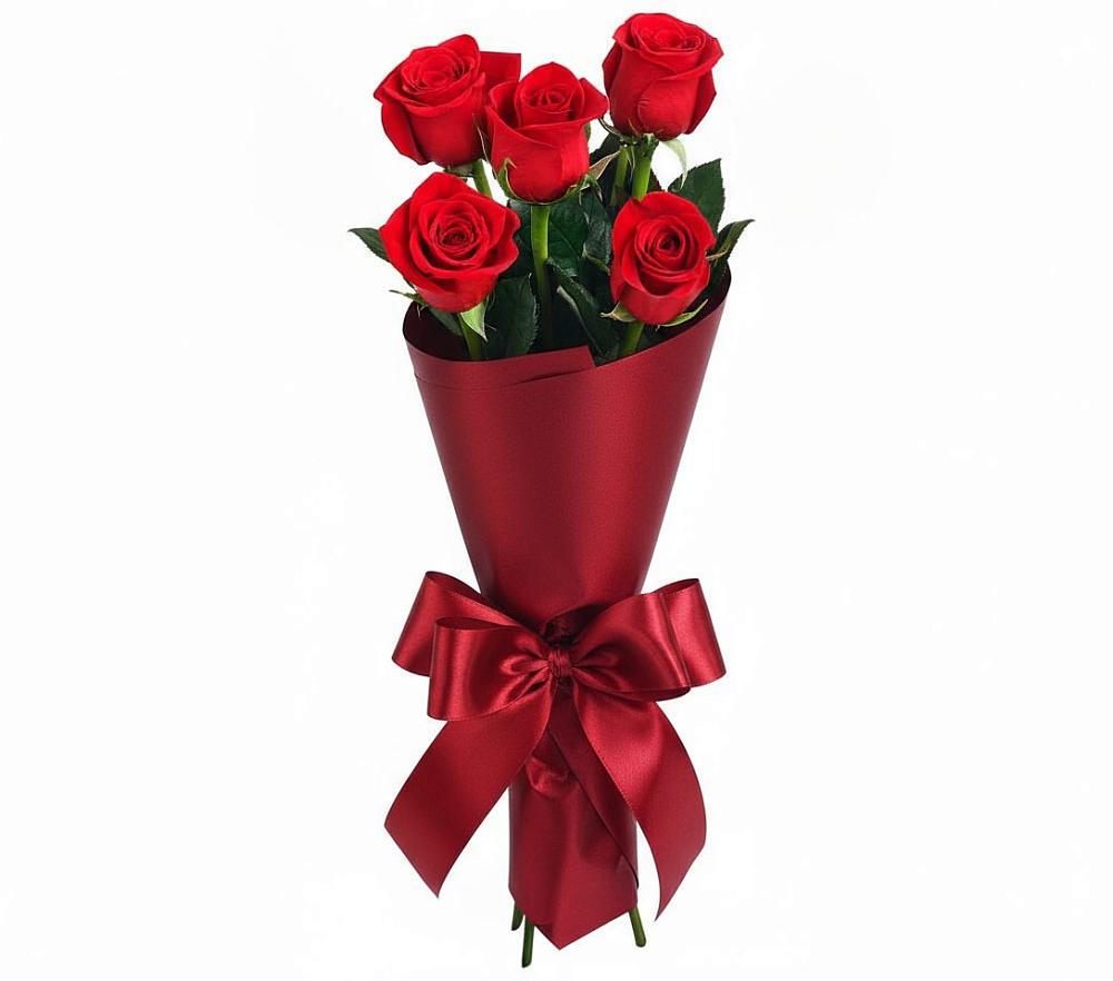 Букет 5 Красных роз Эдлесс Лав в Ищёрской