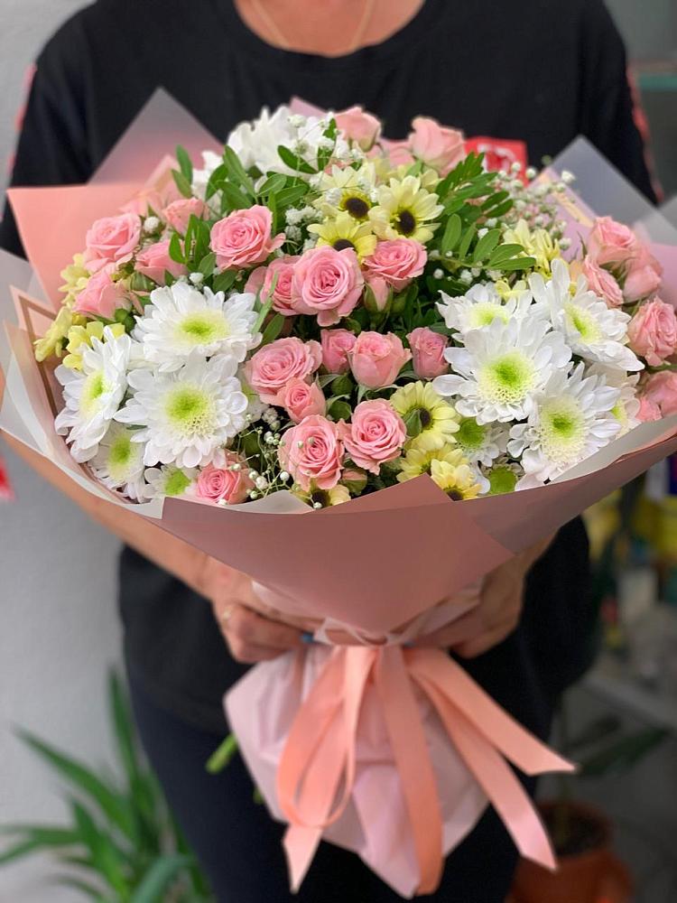 Букет цветов из: Розы и Хризантемы в Ищёрской