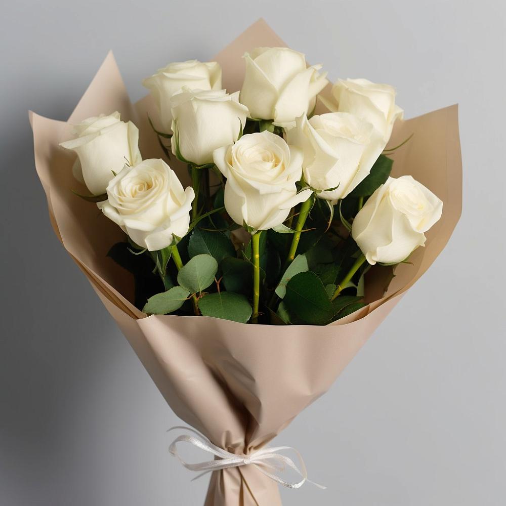 Букет 9 Белых роз Эдлесс Лав в Ищёрской