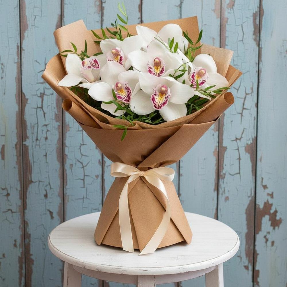 Букет цветов из: Орхидеи и Розы в Ищёрской