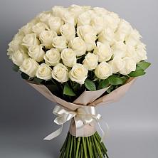 Букет 101 беля роза Белоснежка в Ищёрской