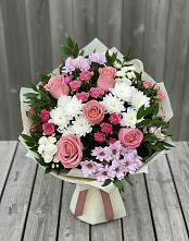 Букет цветов из:  Альстромерии, Гвоздики, Розы и Хризантемы #REPLACE_PRED# Ищёрской