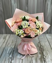 Букет цветов из:  Гвоздики, Розы и Хризантемы в Ищёрской