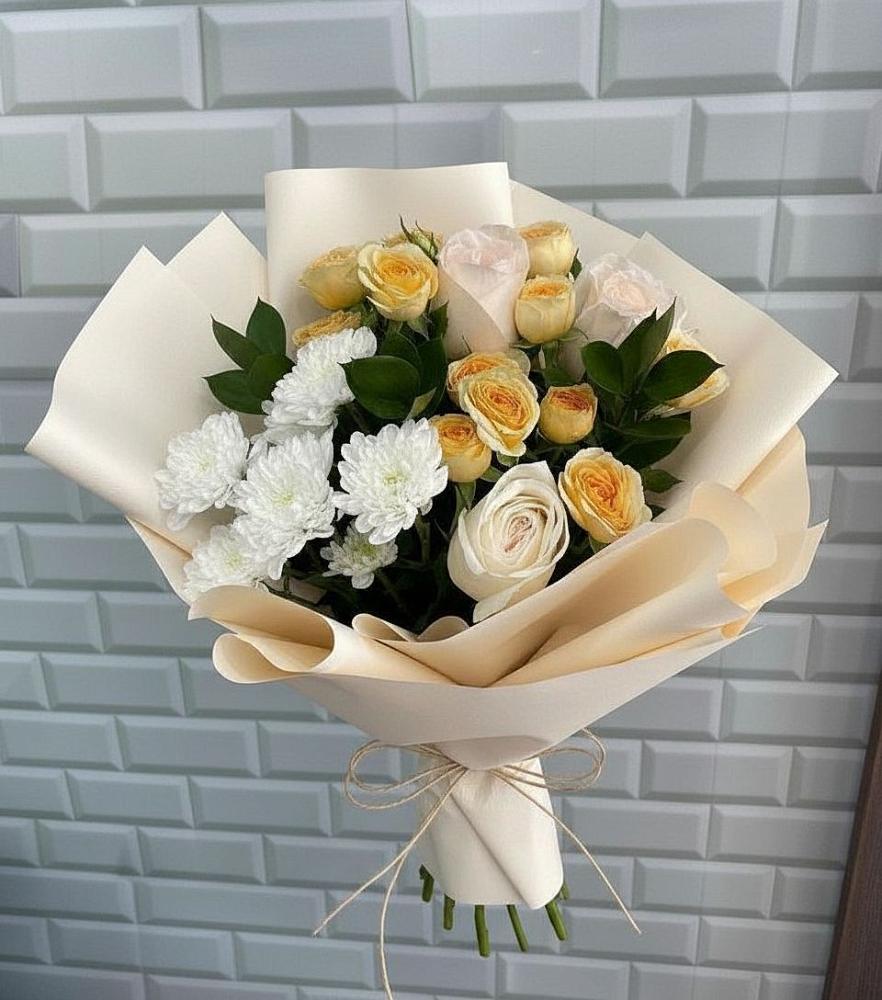 Букет цветов из: Розы и Хризантемы в Ищёрской