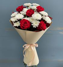 Букет цветов из:  Розы и Хризантемы в Ищёрской