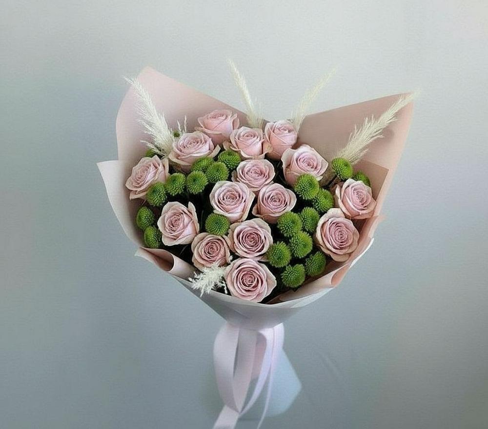 Букет цветов из: Розы и Хризантемы в Ищёрской