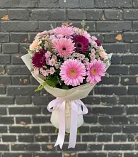 Букет цветов из:  Герберы и Хризантемы в Ищёрской