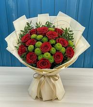Букет цветов из:  Розы и Хризантемы в Ищёрской