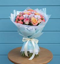 Букет цветов из:  Хризантемы и Розы в Ищёрской