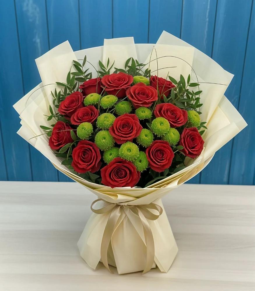 Букет цветов из: Розы и Хризантемы в Ищёрской